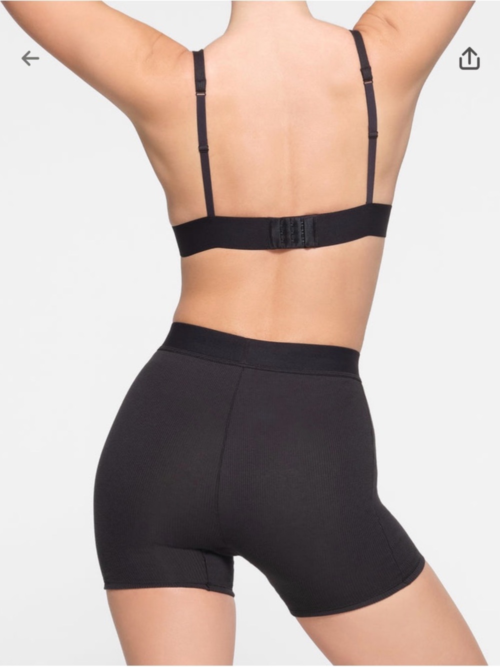SKIMS Cotton Rib Boxer Short Soot - Picture 3 of 7